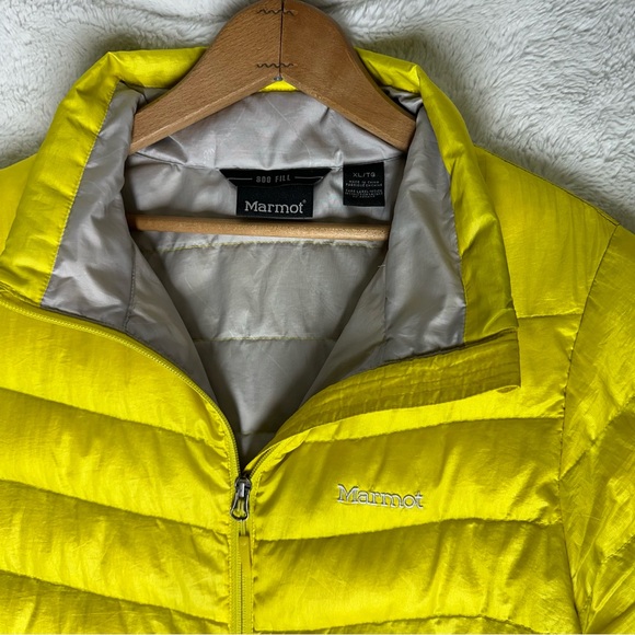 Marmot Jena Down Jacket Women's Insulated Coat Bright Yellow 800 Fill XL Puffer - Picture 13 of 16